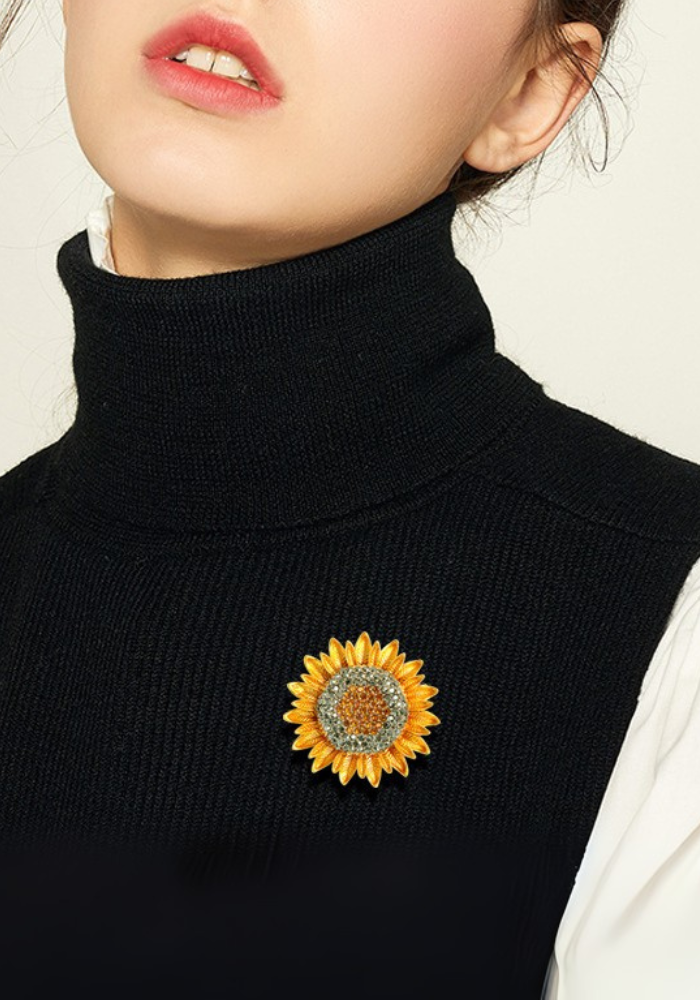Van Gogh's Sunflower Brooch